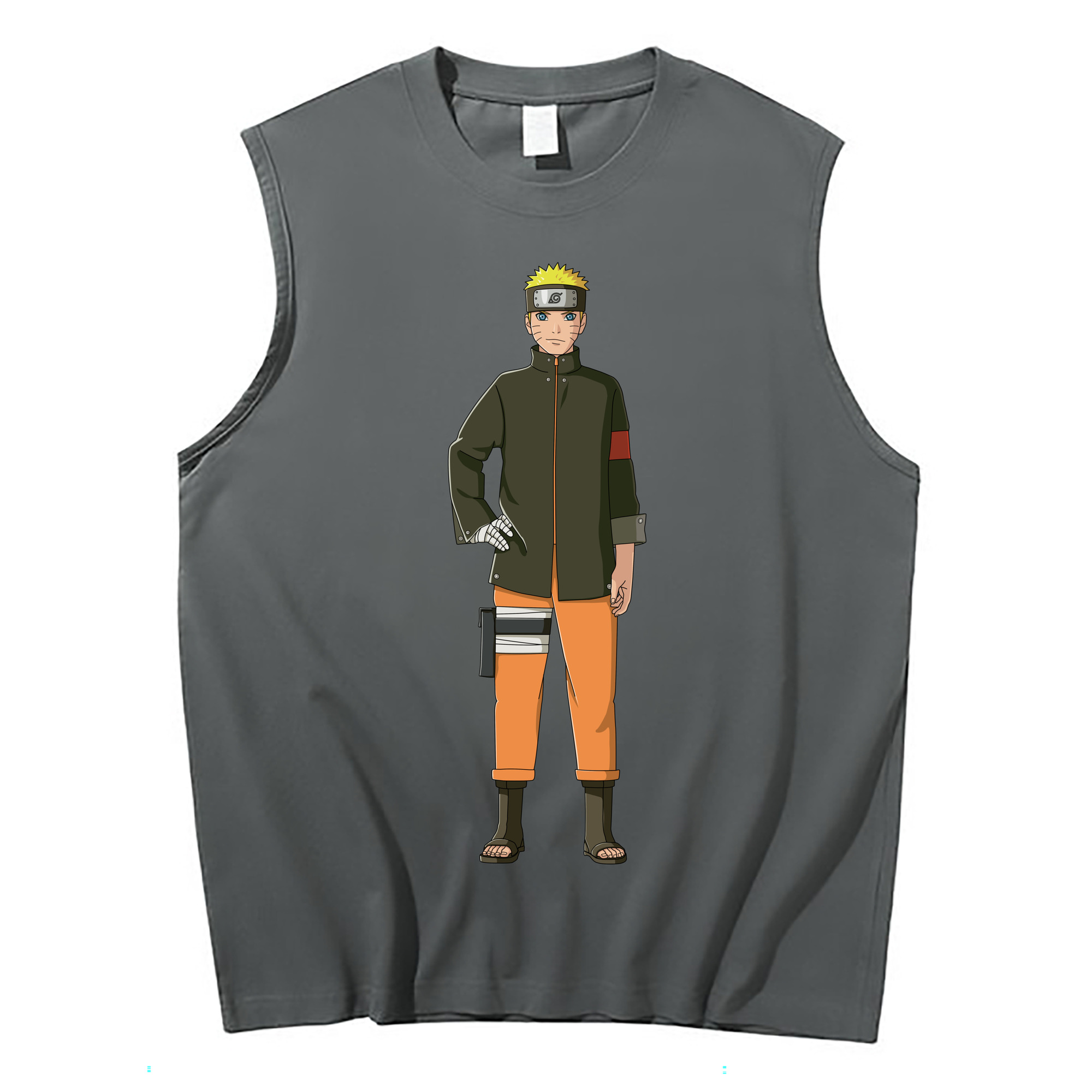 （画像用） NARUTO -ナルト- うずまき ナルト Uzumaki Naruto コットン100％タンクトップ（フロントプリント）